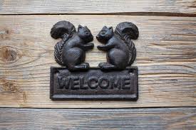 Squirrel Welcome Sign Rustic Welcome