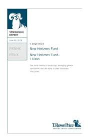 Prnhx Prjix New Horizons Fund New