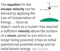 Derivation Of Escape Velocity Of Moon