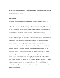 The elevator pitch should be succinct, engaging, and memorable that should explain how you are unique and different from other graduates. Pdf Technological Enhancements In The Teaching And Learning Of Reflective And Creative Practice In Dance