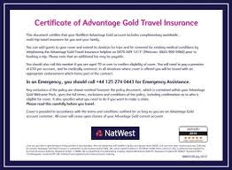 advane gold travel insurance natwest