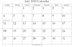 2010 Calendar July Under Fontanacountryinn Com