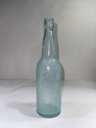 Blue Glass Empty Beer Bottle