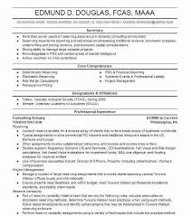 consulting actuary resume example