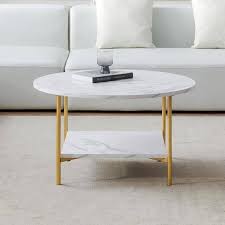 31 5 In Gold Round Mdf Coffee Table