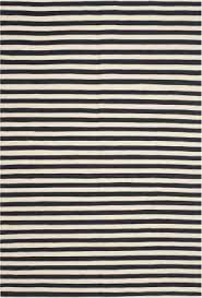 black and white striped rug at rug studio