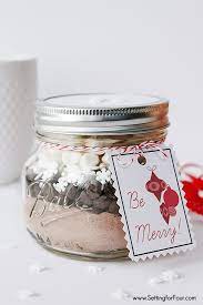 mason jar gift snowflake hot chocolate