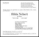 Traueranzeigen von Hilda Nebert | rz-trauer.de