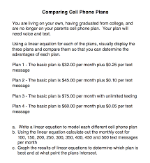 Cell Phone Plan Using Linear Equations