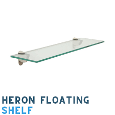 Heron Clear Floating Glass Shelf Kit