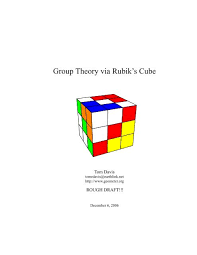 Group Theory Via Rubik S Cube Tom Davis