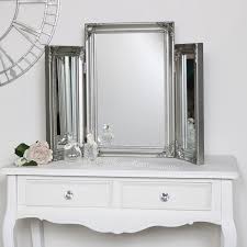 silver triple dressing table mirror