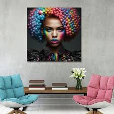 A Colourful Lady Tempered Glass Wall Art
