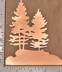 Copper Foil Overlay Evergreen Trees