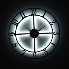 Led Lighted Metal Classic Wall Clock