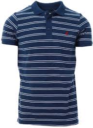 Navy Bart Stripe Polo Shirt S