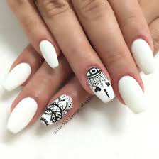 We rounded up the prettiest nail art designs and ideas to try out this summer 2020, ahead. Black White Matte Nail Art Design White Acrylic Nails Nails White Nails