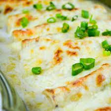 White Chicken Enchiladas With Sour Cream Sauce Easy gambar png