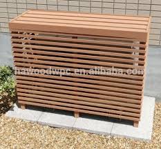 You should only cover the top of the outdoor unit and make sure the cover is at least 6 inches above the unit. Wood Plastic Composite Air Conditioner Out Machine Protector Photo Detailed About Woo Air Conditioner Cover Air Conditioner Cover Outdoor Air Conditioner Hide