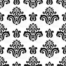 Black And White Seamless Damask Pattern Stock Vector Image