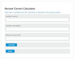 percent correct calculator calculator