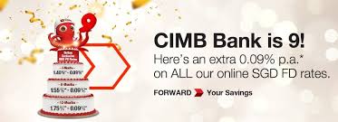 Fd rates in malaysia are around 2% (affected by fd promotions) and determined by the individual bank. Cimb Bank 9th Birthday Fixed Deposit Promotion My Sweet Retirement