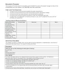 Best Test Plan Template Collections One Page Top E Strategic