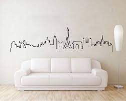 Paris Skyline Wall Sticker Doodled