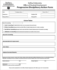 Sample Employee Disciplinary Action Form 7 Examples In