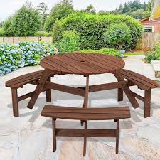 Solid Wood Outdoor Wooden Picnic Table