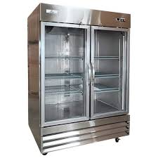 Cooler Depot 47 Cu Ft 2 Glass Door Refrigerator Display Reach In Upright Commercial Merchandiser In Stainless Steel Silver