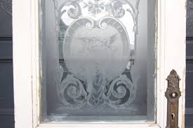 Art Nouveau Door With Etched Glass Pane