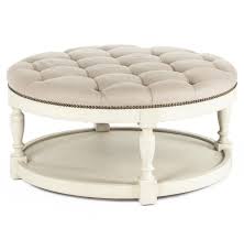 Linon isabelle tufted round ottoman. Marseille French Country Cream Ivory Linen Round Tufted Coffee Table Ottoman Kathy Kuo Home