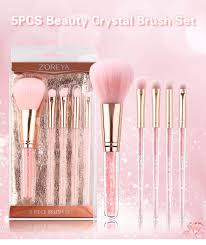 pink crystal makeup brushes