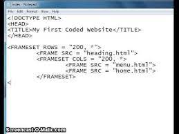 coding a frameset doent in html