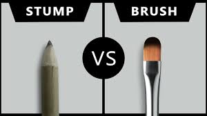 dry brush vs paper stump