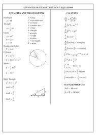 ap physics c formula sheet wiingy