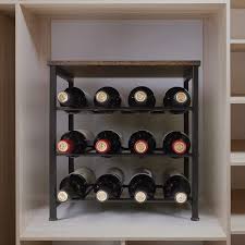 countertop wine rack wine bottle holder w 12 bottle holder for tabletop pantry black