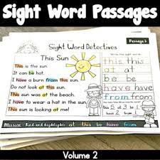 As a part of reading comprehension passages, you need to very carefully go through a given passage, understand its meaning, notice the meaning of various contexts in which the sentences appear. Sight Word Reading Passages Vol 2 By Cahill S Creations Tpt