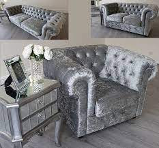 grey silver crushed velvet fabric