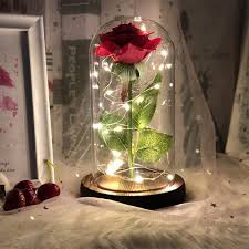 led galaxy rose flower beauty and beast