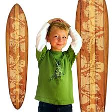 Growth Chart Art Vintage Hibiscus Surfboard Color Honey