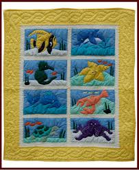 hawaiian sea life squares baby quilt