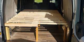 build a camper van pull out slat bed