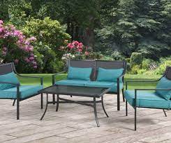 Grace Bay Teal 4 Piece Patio Seating