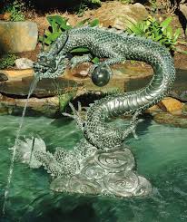 Brass Baron Large Water Dragon Garden