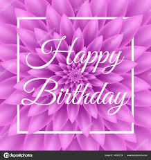 Happy Birthday Card Lovely Greeting Card With Purple Chrysanthemum