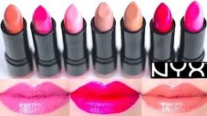 nyx round lipstick swatches on lips 7