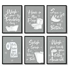The simple pink graphics on. Grey Bathroom Prints Bathroom Wall Art Bathroom Decor Bathroom Art Print Funny Ebay