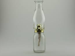 Clear Quart Mason Jar Oil Lamp With